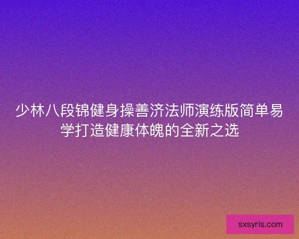 少林八段锦健身操善济法师演练版简单易学打造健康体魄的全新之选